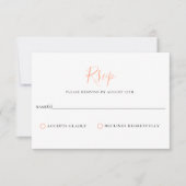 Minimalistisch peach Bellini Weddenschap RSVP-kaar RSVP Kaartje (Voorkant)