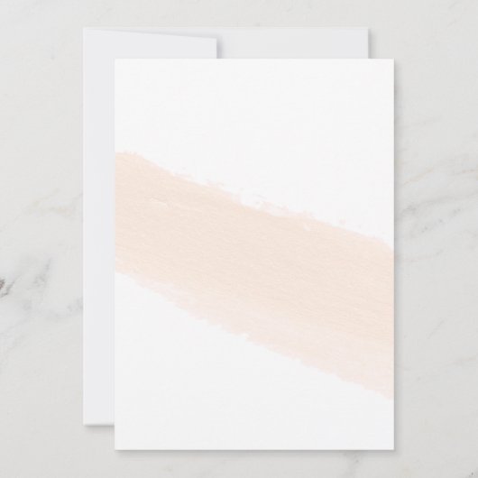 Minimalistisch penseel | Blush Pink Stripe Weddens Kaart (Achterkant)
