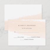 Minimalistisch penseel | Blush Pink Stripe Wedding RSVP Kaartje (Voorkant / Achterkant)