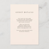 Minimalistisch penseel | Blush roze gastinformatie Informatiekaartje (Voorkant)