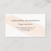 Minimalistisch penseel | Blush roze streep Visitekaartje (Achterkant)
