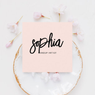 Minimalistisch penseel Blush roze Vierkante Visitekaartje
