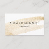Minimalistisch penseel | Soft Faux Gold Stripe Visitekaartje (Voorkant)