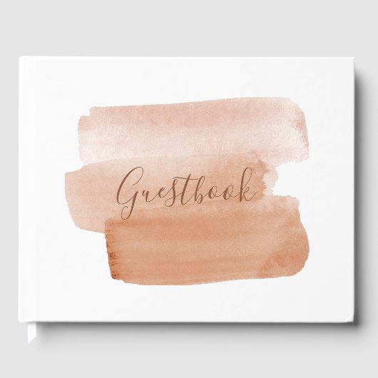 Minimalistisch penseel voor moderne Waterverf Gastenboek (Voorkant)