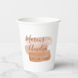 Minimalistisch penseel voor moderne Waterverf Papieren Bekers