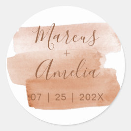 Minimalistisch penseel voor moderne Waterverf Ronde Sticker