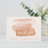 Minimalistisch penseel voor moderne Waterverf Save The Date (Staand voorkant)