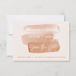 Minimalistisch penseel voor moderne Waterverf Save The Date
