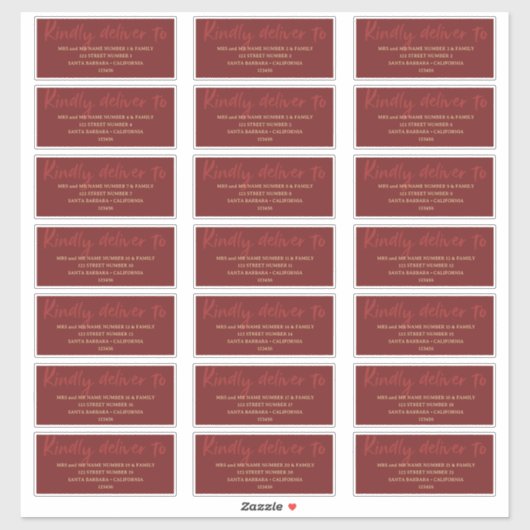 Minimalistisch penseelscript & elegantie Gastadres Sticker (Vel)