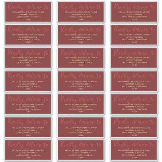 Minimalistisch penseelscript & elegantie Gastadres Sticker (Voorkant)