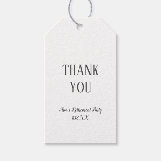 Minimalistisch pensioen dank u voor cadeaulabel (Voorkant)