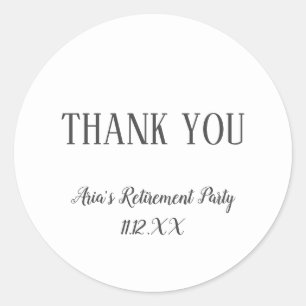 Minimalistisch pensioen dank u voor ronde sticker