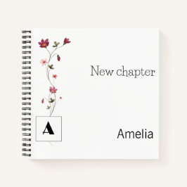 Minimalistisch pensioen monogram waterverf zwart notitieboek