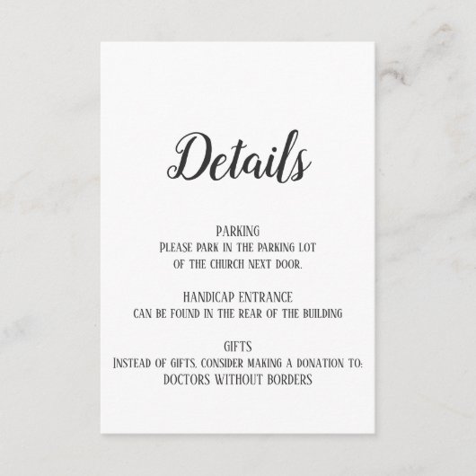 Minimalistisch pensioendetail invoegen Kaart (Voorkant)