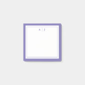 Minimalistisch periwinkle 2-grensmonogram post-it® notes (Voorkant)