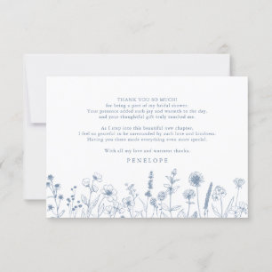 Minimalistisch Periwinkle Wildflower Vrijgezellenf Bedankkaart