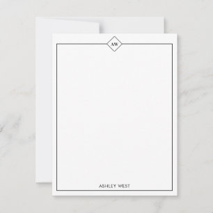 Minimalistisch Persoonlijk Briefpapier Plat Notiti Notitiekaartje