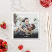 Minimalistisch Persoonlijk Foto Script Naam Datum Servet (Insitu)