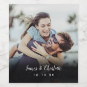 Minimalistisch Persoonlijk Fototekst Naam Datum Wijn Etiket (Enkel label)