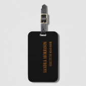 Minimalistisch persoonlijk modern zwart Jouw naam Bagagelabel (Voorkant (verticaal))