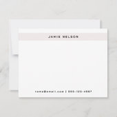 Minimalistisch persoonlijk randbriefpapier Ecru Notitiekaartje (Voorkant)