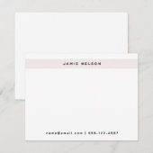 Minimalistisch persoonlijk randbriefpapier Ecru Notitiekaartje (Voorkant / Achterkant)