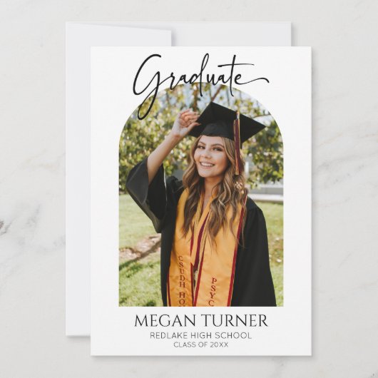 Minimalistisch Photo Arch-Afstuderen Aankondiging (Voorkant)