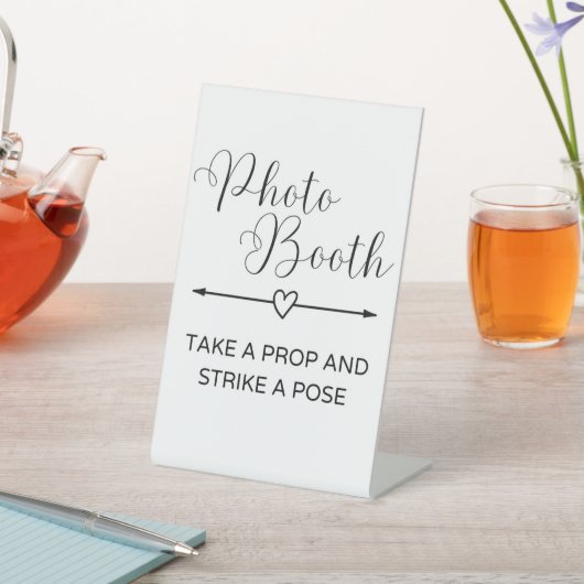 Minimalistisch Photo Booth-teken Reclamebord Met Voetstuk (Insitu)