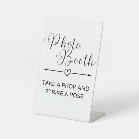 Minimalistisch Photo Booth-teken Reclamebord Met Voetstuk (Voorkant)