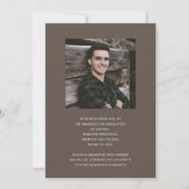 Minimalistisch Photo Boy Afstuderen Aankondiging (Achterkant)