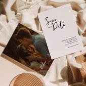 Minimalistisch Photo Script Wedding Save the Date Kaart