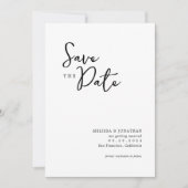 Minimalistisch Photo Script Wedding Save the Date Kaart (Voorkant)