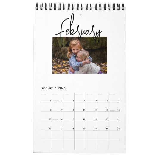 Minimalistisch Photo Simple Script Schrijven elk j Kalender (Feb 2026)