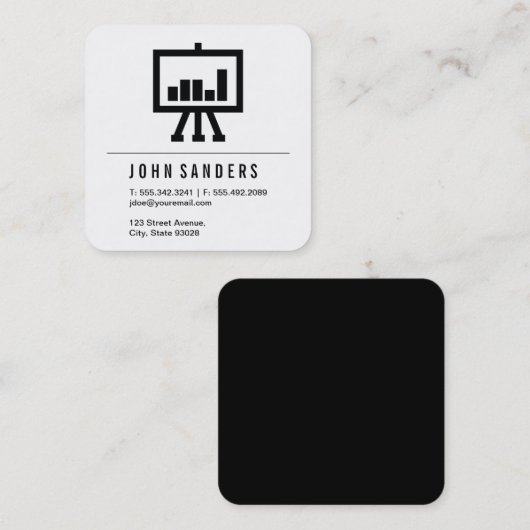 Minimalistisch pictogram met streepjesgrafiek vierkante visitekaartje (Voorkant / Achterkant)