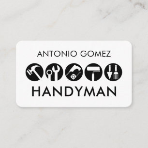 Minimalistisch pictogram van handyman-gereedschap visitekaartje