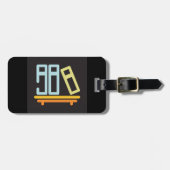 Minimalistisch pictogram voor boekenplank bagagelabel (Voorkant horizontaal)