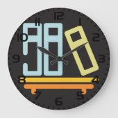 Minimalistisch pictogram voor boekenplank grote klok (Voorkant)