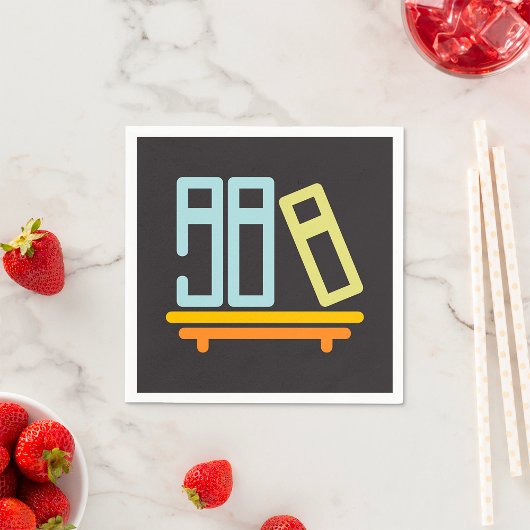 Minimalistisch pictogram voor boekenplank servet