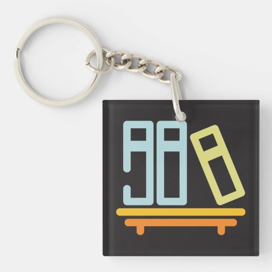 Minimalistisch pictogram voor boekenplank sleutelhanger (Voorkant)