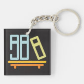 Minimalistisch pictogram voor boekenplank sleutelhanger (Achterkant)