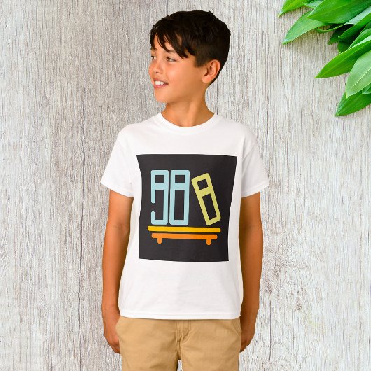 Minimalistisch pictogram voor boekenplank t-shirt