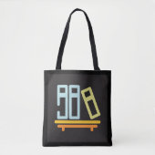 Minimalistisch pictogram voor boekenplank tote bag (Voorkant)