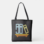 Minimalistisch pictogram voor boekenplank tote bag (Achterkant)