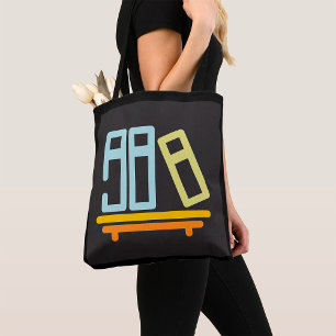 Minimalistisch pictogram voor boekenplank tote bag