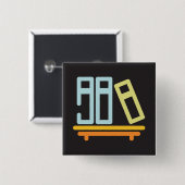 Minimalistisch pictogram voor boekenplank vierkante button 5,1 cm (Voorkant /achterkant)