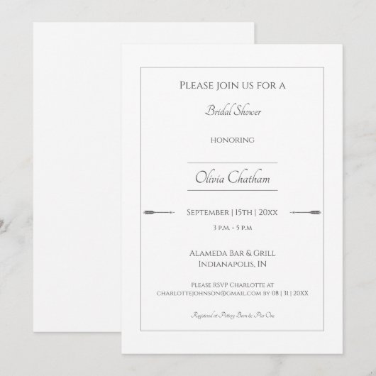 Minimalistisch Pijlen Vrijgezellenfeest | Wit Kaart (Voorkant / Achterkant)