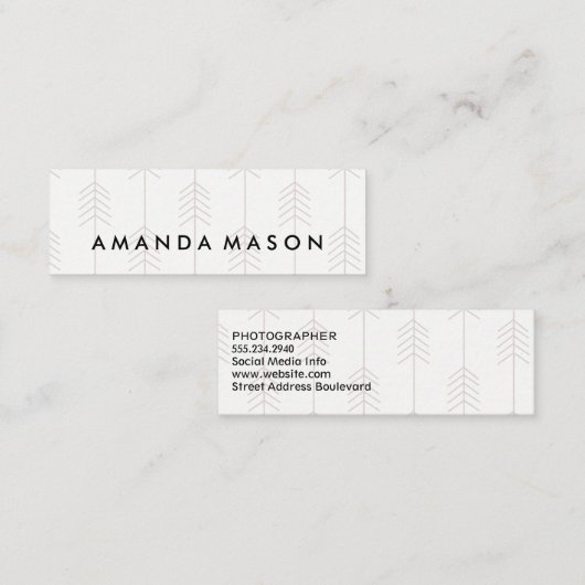 minimalistisch | Pijlpatroon Mini Visitekaartje (Voorkant / Achterkant)