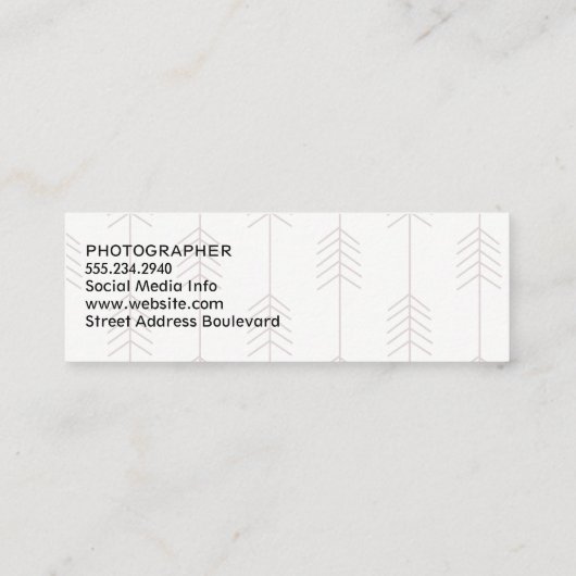 minimalistisch | Pijlpatroon Mini Visitekaartje (Achterkant)