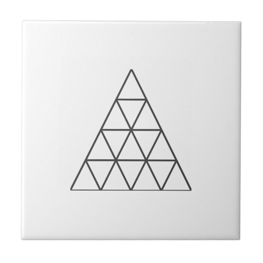 Minimalistisch piramidezakje grijs wit tegeltje (Voorkant)