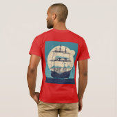 Minimalistisch Pirate Character T-Shirt Design (Achterkant volledig)